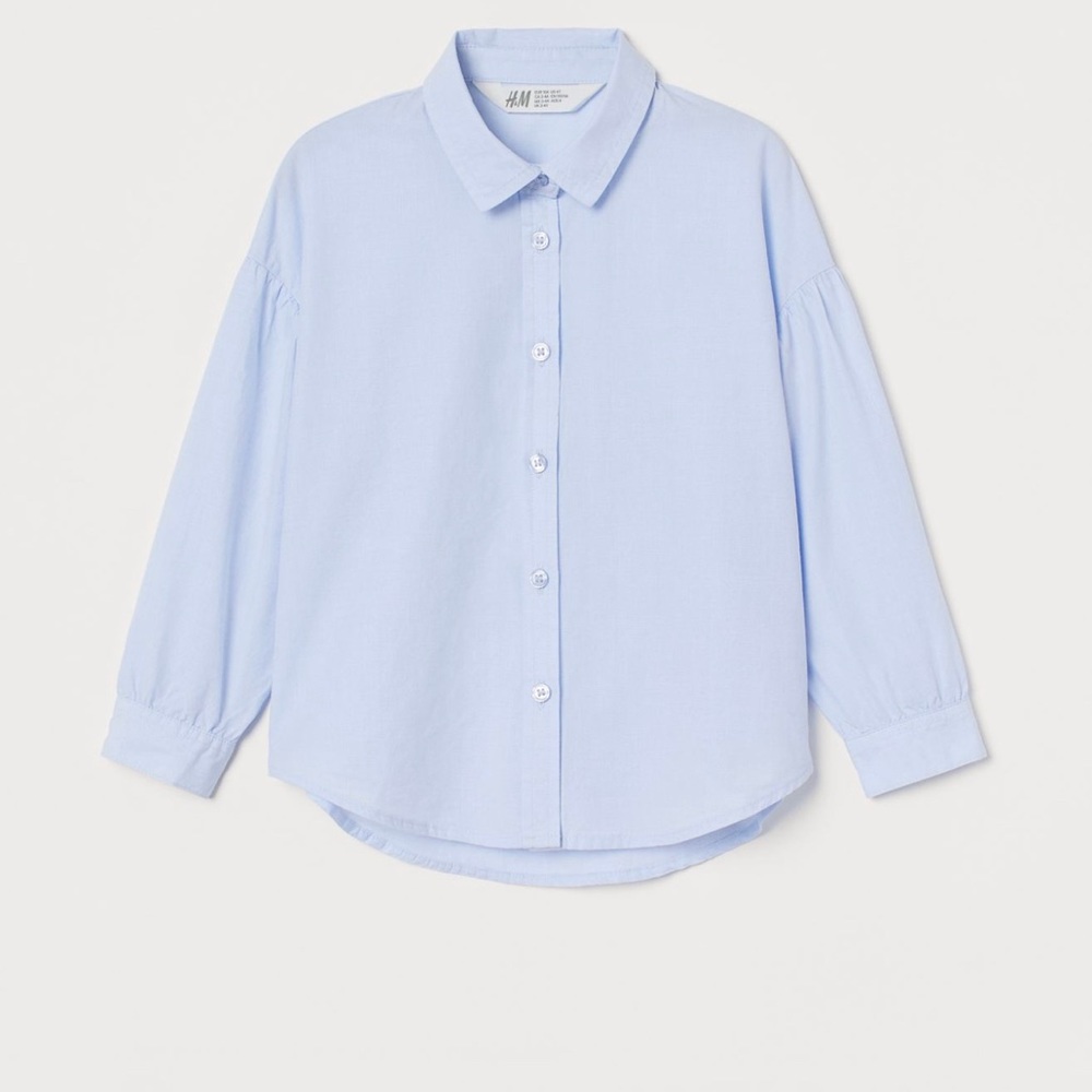 NWT. H&M Girls Puff Sleeve Blouse. Size 7-8